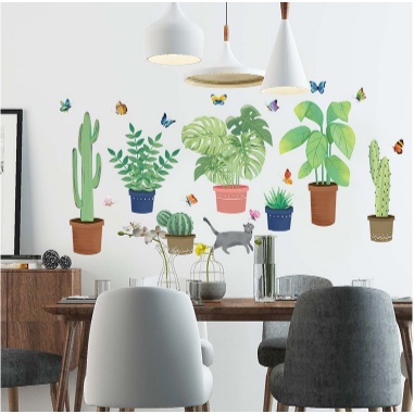 Decal dán tường, tranh dán tường cây hoa lá trang trí nhà cửa, quán cà phê hàng cao cấp - MyNa Mart
