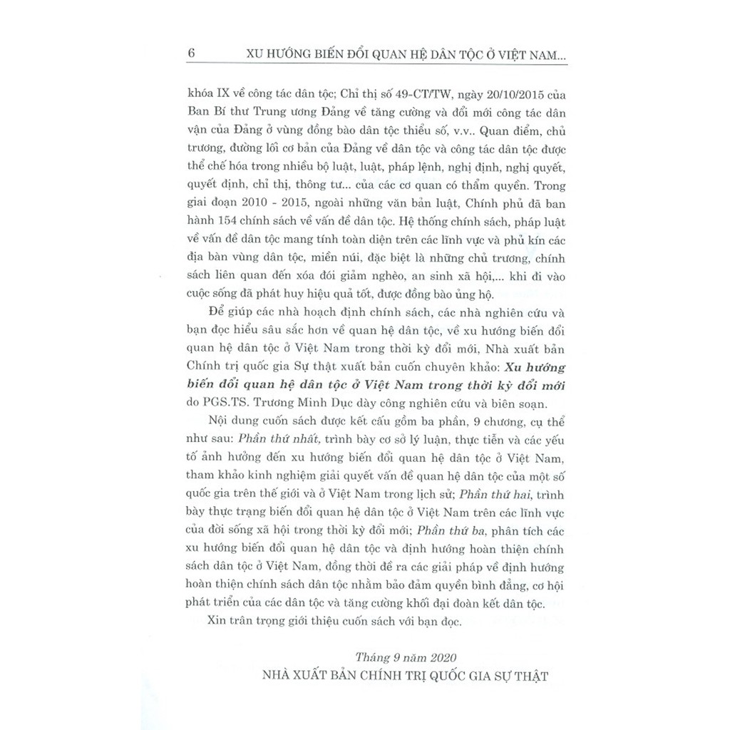Sách - Xu Hướng Biến Đổi Quan Hệ Dân Tộc Ở Việt Nam Trong Thời Kỳ Đổi Mới (Sách Chuyên Khảo) | BigBuy360 - bigbuy360.vn