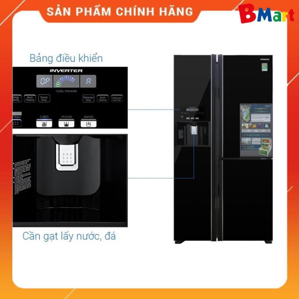 [ VẬN CHUYỂN MIỄN PHÍ KHU VỰC HÀ NỘI ] Tủ lạnh Hitachi Side by side 3 cửa màu đen R-FM800GPGV2(GBK) - [ Bmart247 ]  - BM