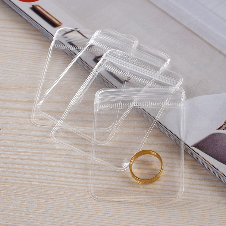 Bộ 100 Túi Zip Nhựa PVC Trong Suốt Chống Bụi Chống Ẩm Đựng Trang Sức
