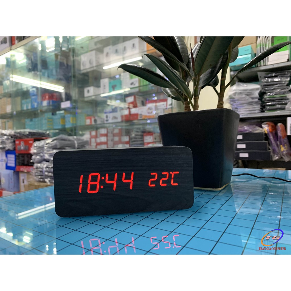 Đồng hồ LED để bàn trang trí, đo nhiệt độ và báo thức