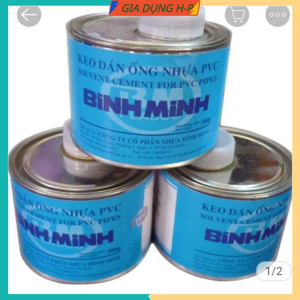 Keo dán ống nhựa PVC Bình Minh ( lon 200g ).