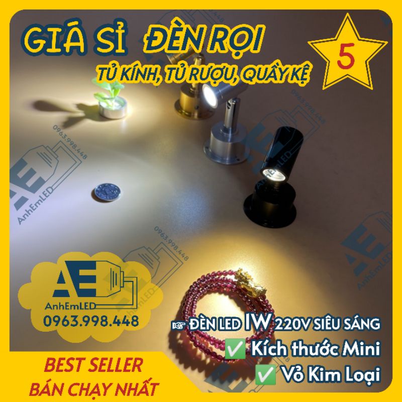 Đèn Rọi Tủ kính trưng bày Rượu Quầy kệ Trang sức showroom cửa hàng shop