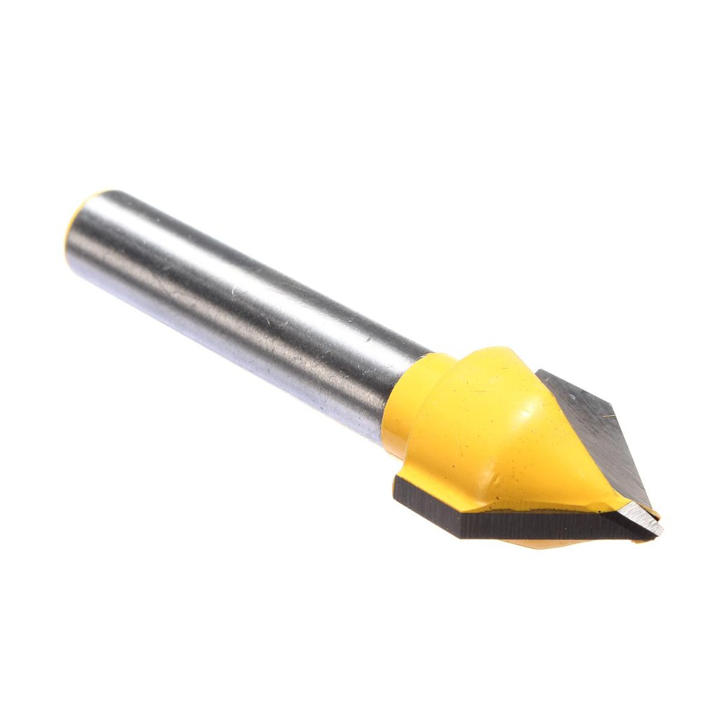 Mũi soi gỗ, mũi phay rãnh V góc 60 độ, cốt 6.35mm