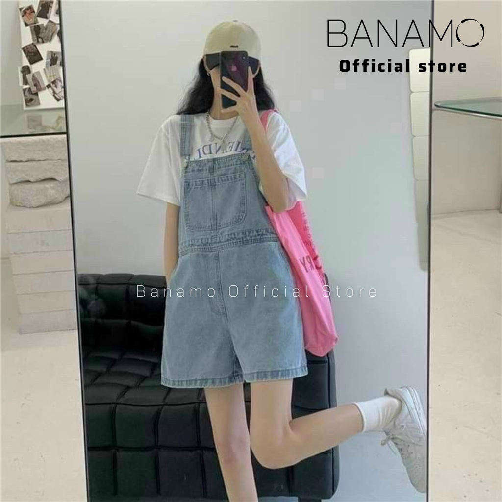 Quần yếm bò nữ dạng short 2 dây thời trang Banamo Fashion 665