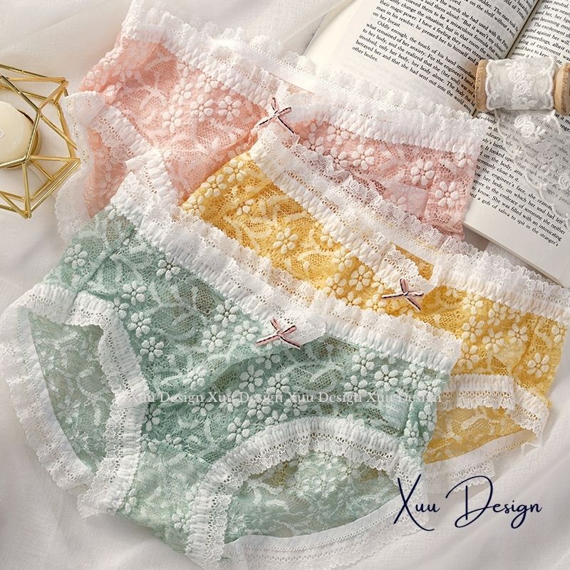 Quần lót nữ Wexuu quần lót ren thêu hoa cao cấp, ren xuyên thấu thông thoáng gợi cảm - QC114