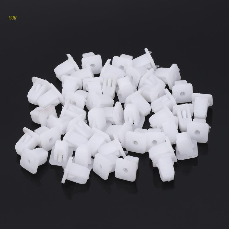 Set 50 Đinh Tán Nhựa Hình Vuông Màu Trắng Chuyên Dụng Cho Xe Hơi