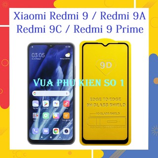 Kính cường lực 9D cho Xiaomi Redmi 9 / Redmi 9A / Redmi 9C / Redmi 9 Prime Full Màn Hình Full Keo Thế Hệ Mới