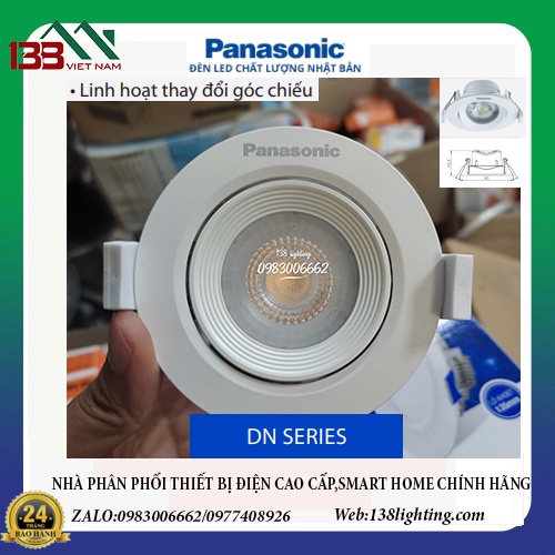 Đèn led âm trần chỉnh góc Panasonic DN Series DM tạo điểm nhấn không gian