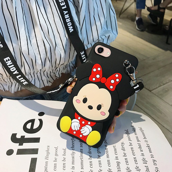 Ốp Điện Thoại Nhựa Mềm Có Ví Và Dây Đeo Cho Xiaomi 11 Lite Mi 10T 11T Redmi 10C 9T Note 12 11 10 9 Pro 9S 9A
