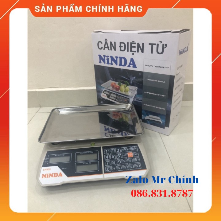 [ SIÊU GIẢM GIÁ ] CÂN ĐIỆN TỬ TÍNH TIỀN NINDA SN968 NHẬT BẢN 30Kg/5gam. Màn hình hiển thị 2 mặt [ SẴN HÀNG ]