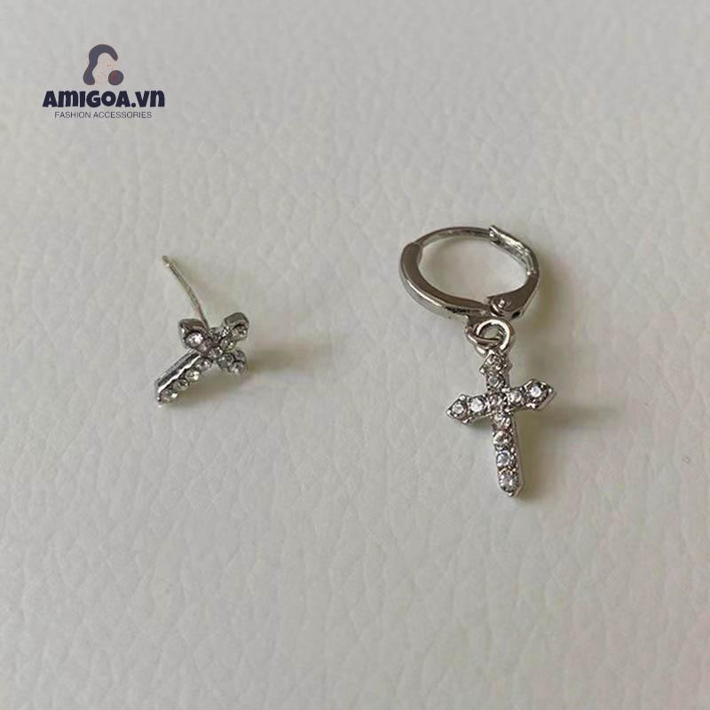✨✨Bông Tai Hình Chữ Thập Đính Đá Thời Trang Cho Nữ