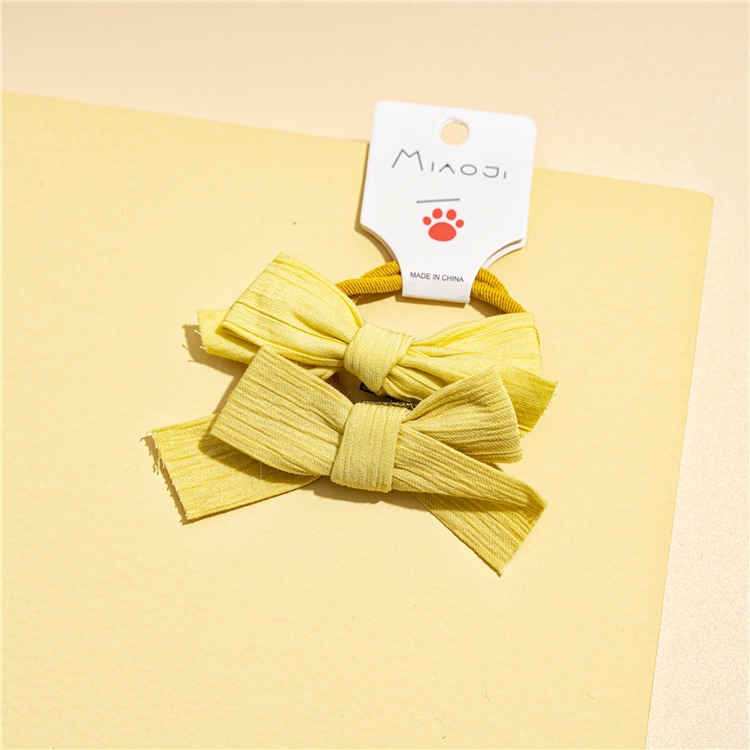 Set 2 Dây Cột Tóc Nơ Màu Tươi Mới Cho Bé Gái