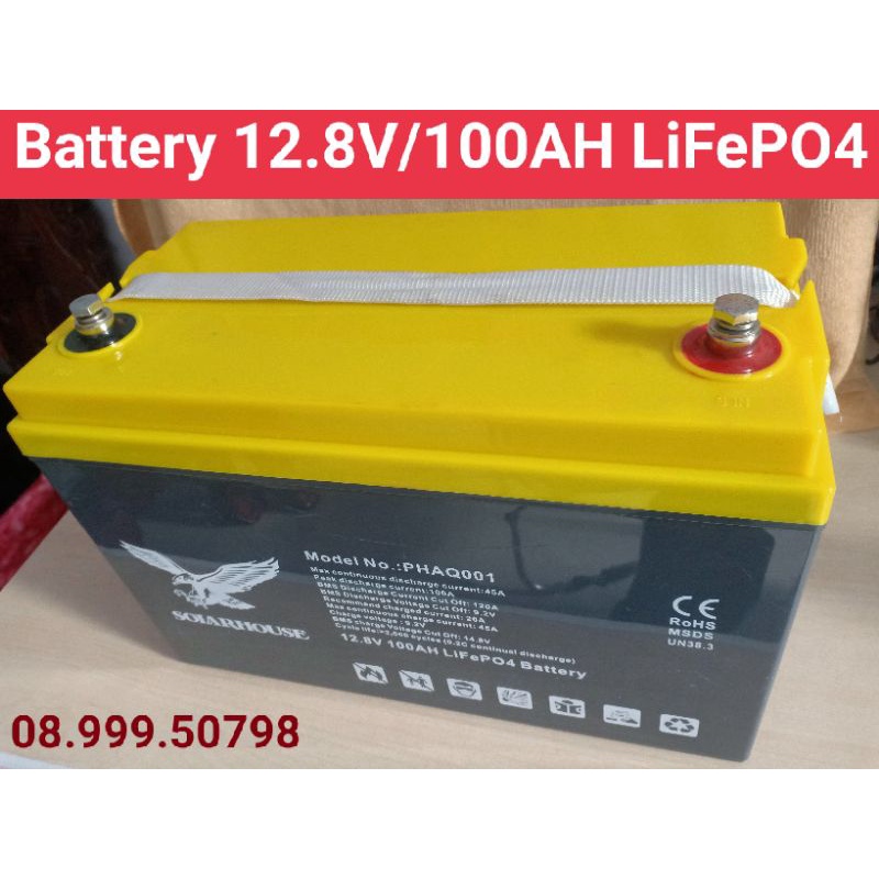 Pin lithium lifepo4 sắt phốt phát 12v - 100ah .