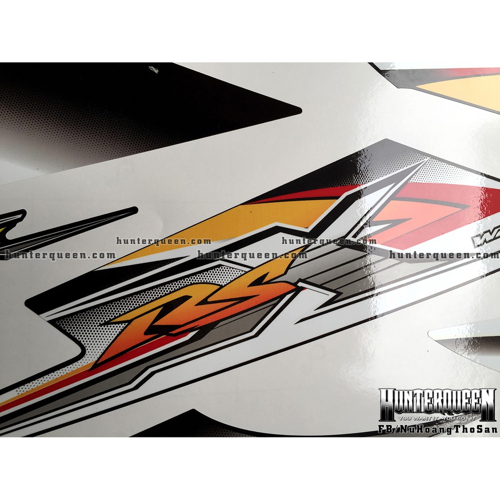 Tem rời dán xe WAVE RSX 2008 đen trắng. Thay thế tem zin