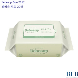 Khăn ướt không mùi Hàn Quốc cho da nhạy cảm gói nhỏ 20 tờ- Zero 20