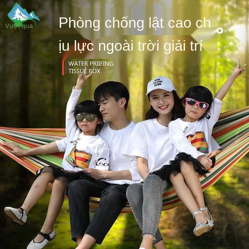 Võng ngoài trời bạt dày đôi xích đu sinh viên ký túc xá treo ghế phòng chống lật nhà lười ngủ nôi