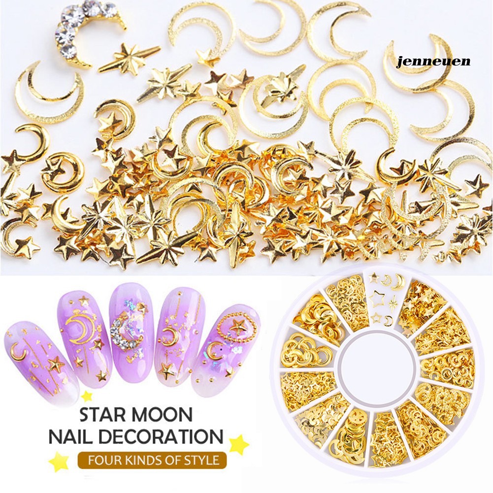 Phụ kiện trang trí móng tay hình mặt trăng/ ngôi sao 3D