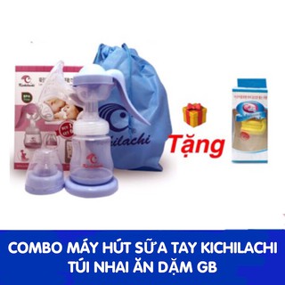 Combo máy hút sữa kichilachi - Túi nhai ăn dặm - túi trữ sữa