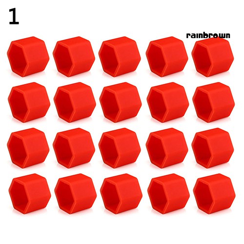 Bộ 20 nắp chụp con ốc bánh xe hơi trang trí bằng silicone 19mm