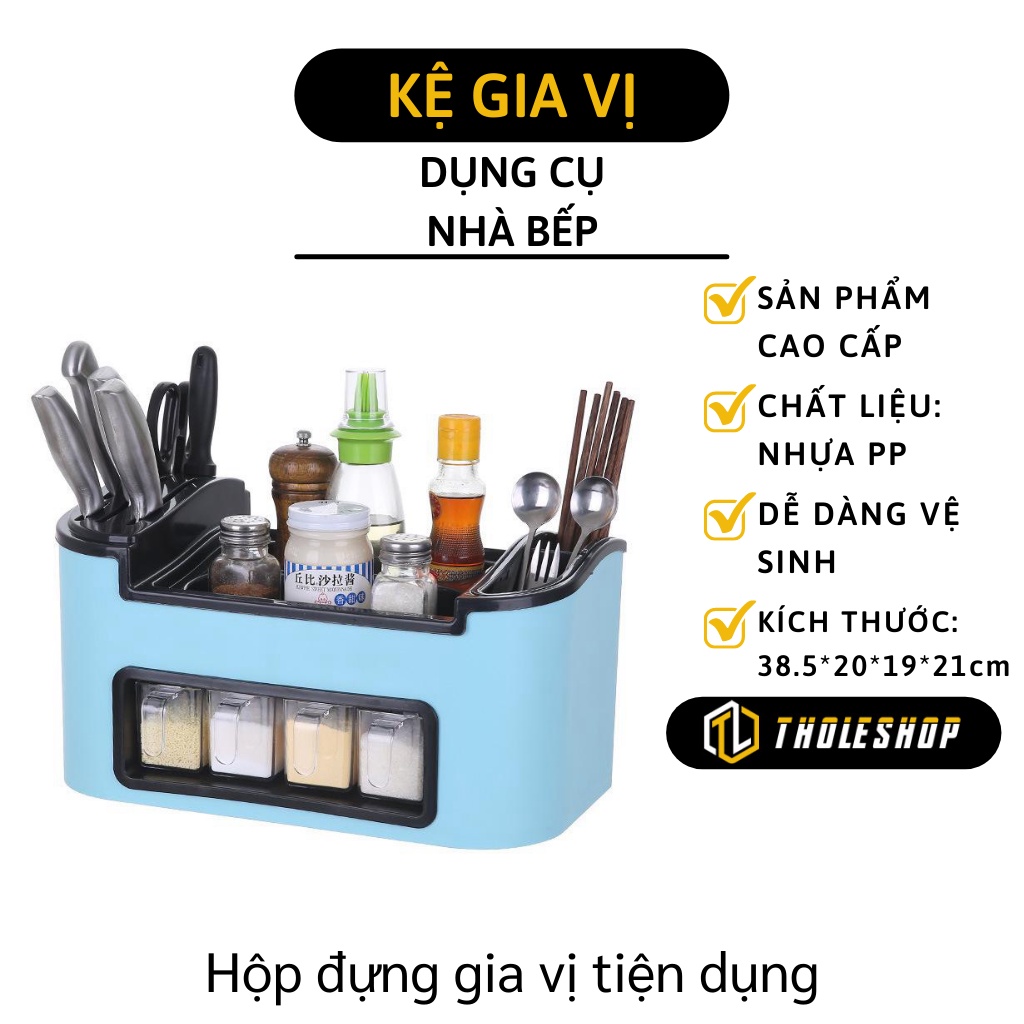 Kệ Đựng Gia Vị Nhà Bếp Có Khe Cắm Dao, Ống Đựng Đũa Muỗng 7678