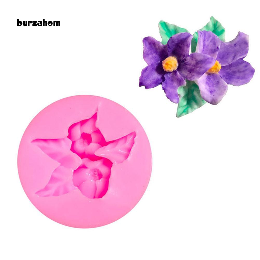 Khuôn silicon 5cm tạo hình hoa và lá 3D dùng trang trí bánh