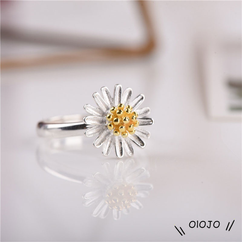 Nhẫn Hở Hình Hoa Cúc Nhỏ Xinh Xắn Phong Cách Hàn Quốc