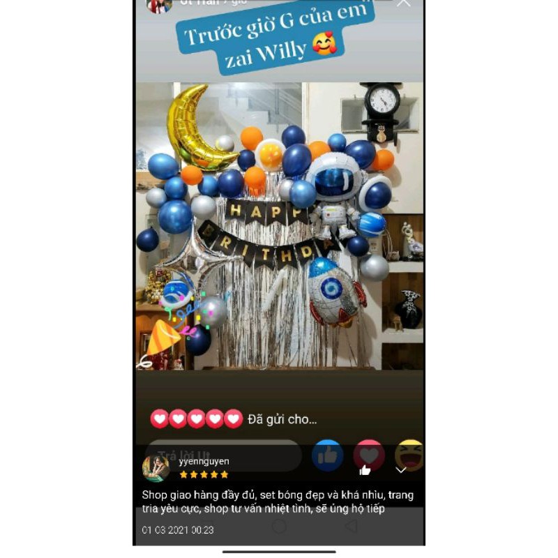 Set bóng sinh nhật phi hành gia bé trai DV047