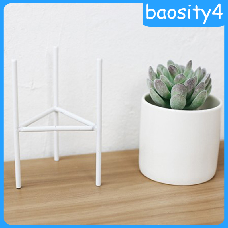 [baosity4]Iron Plant Stand Garden Planter Succulent Flower Pot Shelf Rack White S