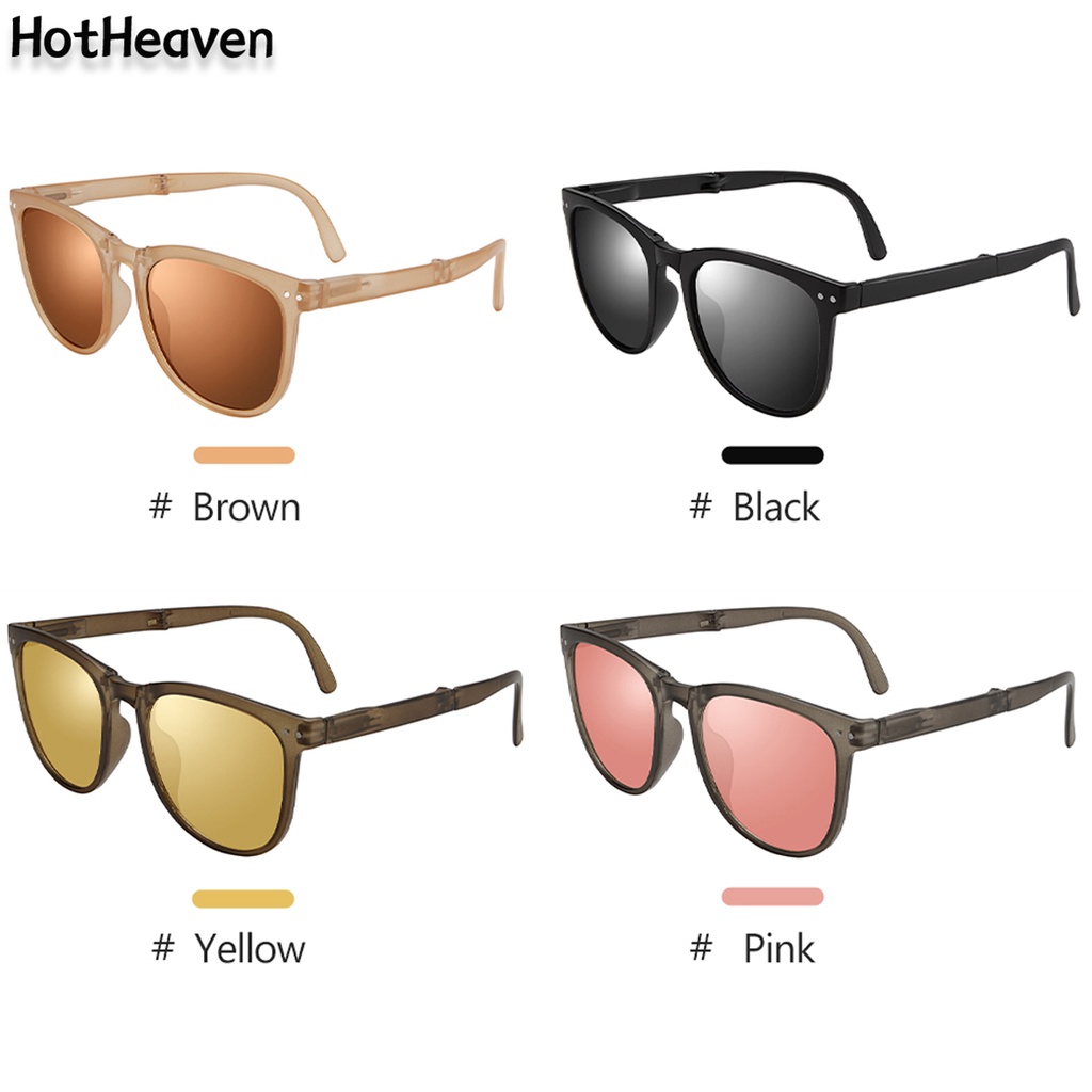 Kính Mát Chống Tia UV400 Tròng Oval 4 Màu Sắc Thời Trang Có Thể Gập Lại Cho Nam Và Nữ