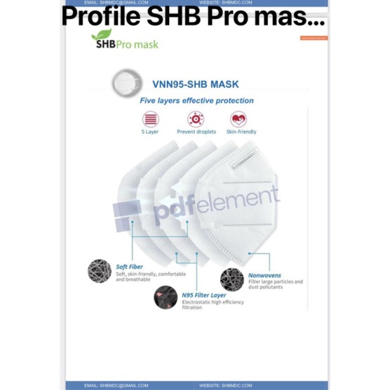 Khẩu trang N95 SHB Pro Mask ,5 lớp - hộp/20cái