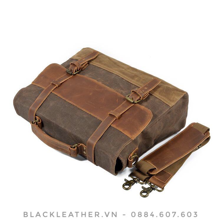 Túi Đeo Canvas Da Bò Chống Nước Chéo Túi Xách Công Sở Classic T02 - DU MỤC STORE