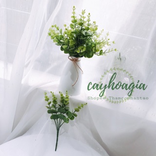 Cây giả - lá bạc hà 20 cm (video)