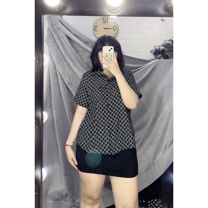 [Mã SKAMFSW175 giảm 10K đơn 50K] Áo sơmi nữ hoạ tiết bigsize từ 65 đến 90kg (ảnh mẫu chụp tại shop) | BigBuy360 - bigbuy360.vn