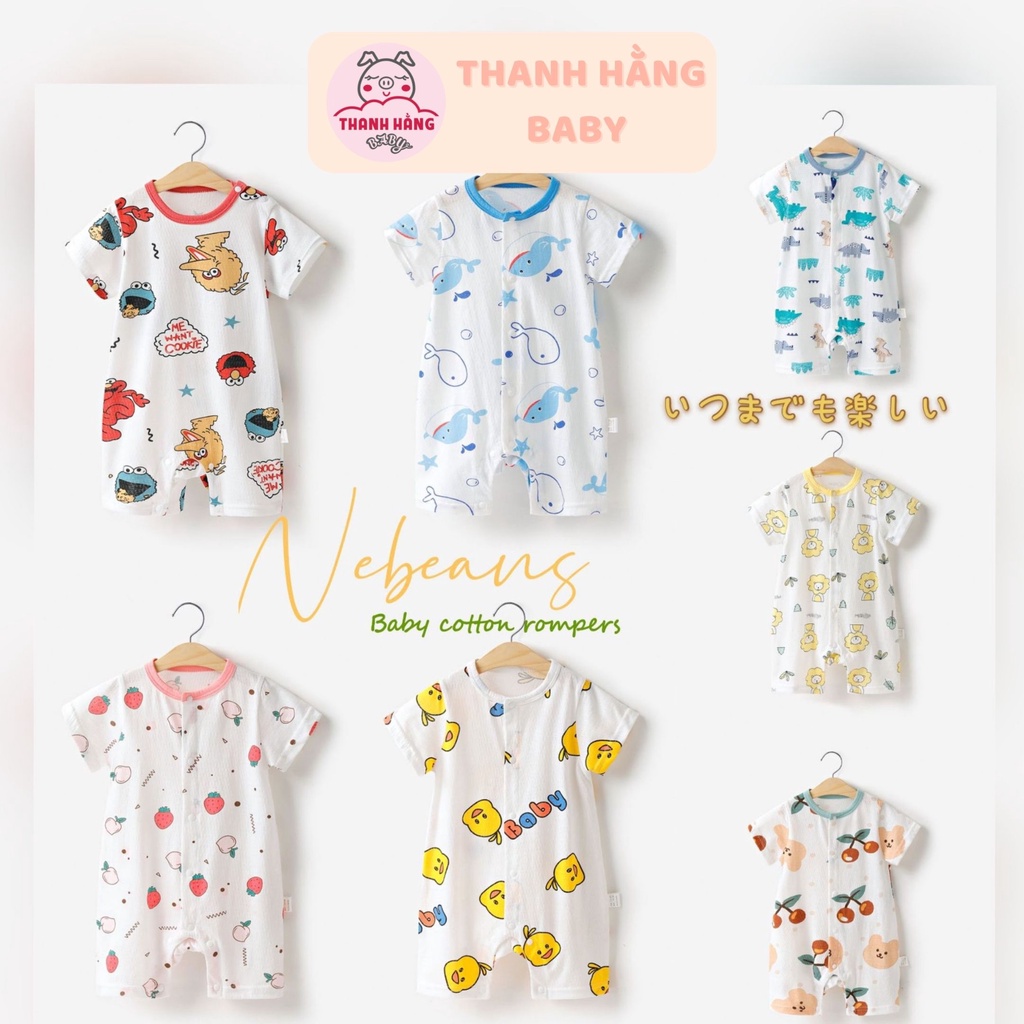 Body Bé Trai Bé Gái ,Body Cộc Cho Bé Chất Cotton Thoáng Mát Đánh Bay Cái Nóng Mùa Hè Thanh Hằng Baby 5 Đến 13 Kg