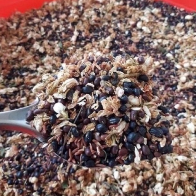 Gạo lứt đỗ đen rang mix hoa nhài lá sen cỏ ngọt túi 1kg