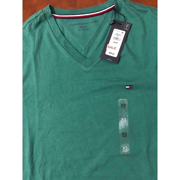 Áo Thun Tommy Nam màu xanh Size XS dưới 60kg