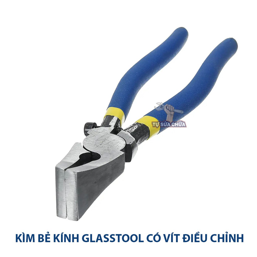 Kềm kìm bẻ kính Glass tool 200mm có vít điều chỉnh hàng loại xịn