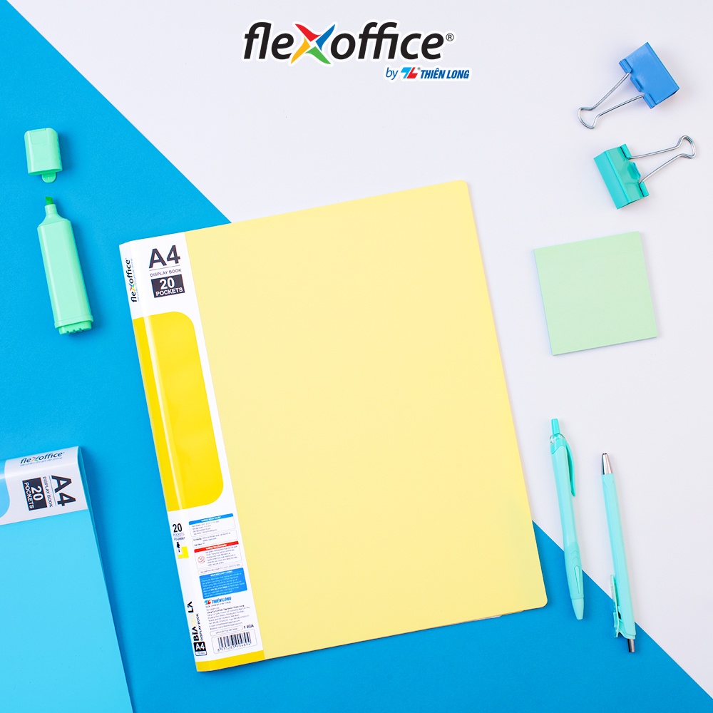 Bìa hồ sơ màu Pastel 20 lá nhựa PP Thiên Long Flexoffice FO-DB007/NĐ