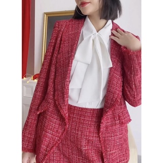 SET BLAZER DẠ TWEED ĐỎ TẾT