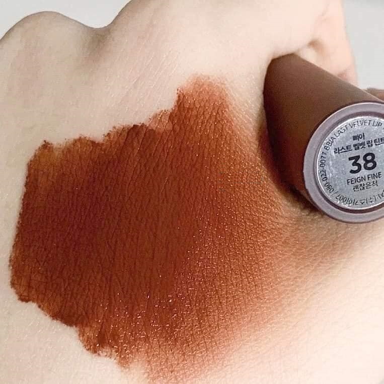 Son Kem Lì Bbia Màu 38 FeignFine : Nâu Chocolate, Son Bbia Velvet Lip Tint Hàn Quốc