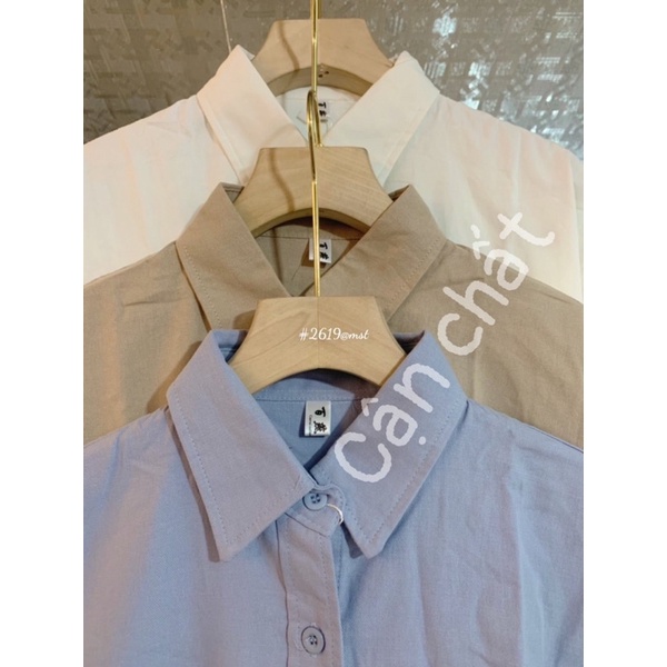 Áo sơ mi cộc tay chữ túi - chữ essen mã 2619