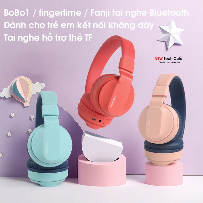 Tai nghe chụp tai, tai nghe Bluetooth BOBO2 | PHIÊN BẢN GIÁ MỀM DÀNH CHO TRẺ EM| Mang Phong Cách RICH KID