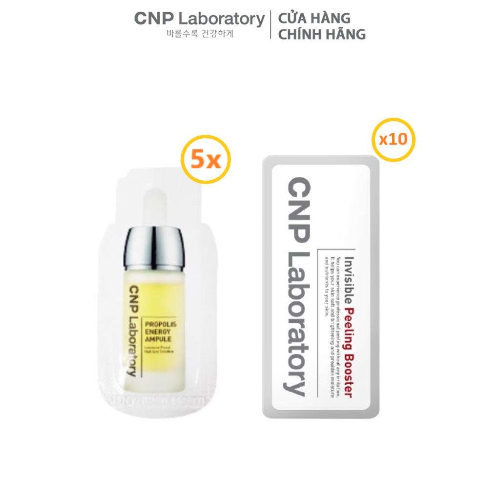[HB Gift] Combo 5 Gói Tinh chất keo ong trẻ hóa da CNP Laboratory & 10 gói Gel tẩy tế bào chết thế hệ mới với PHA