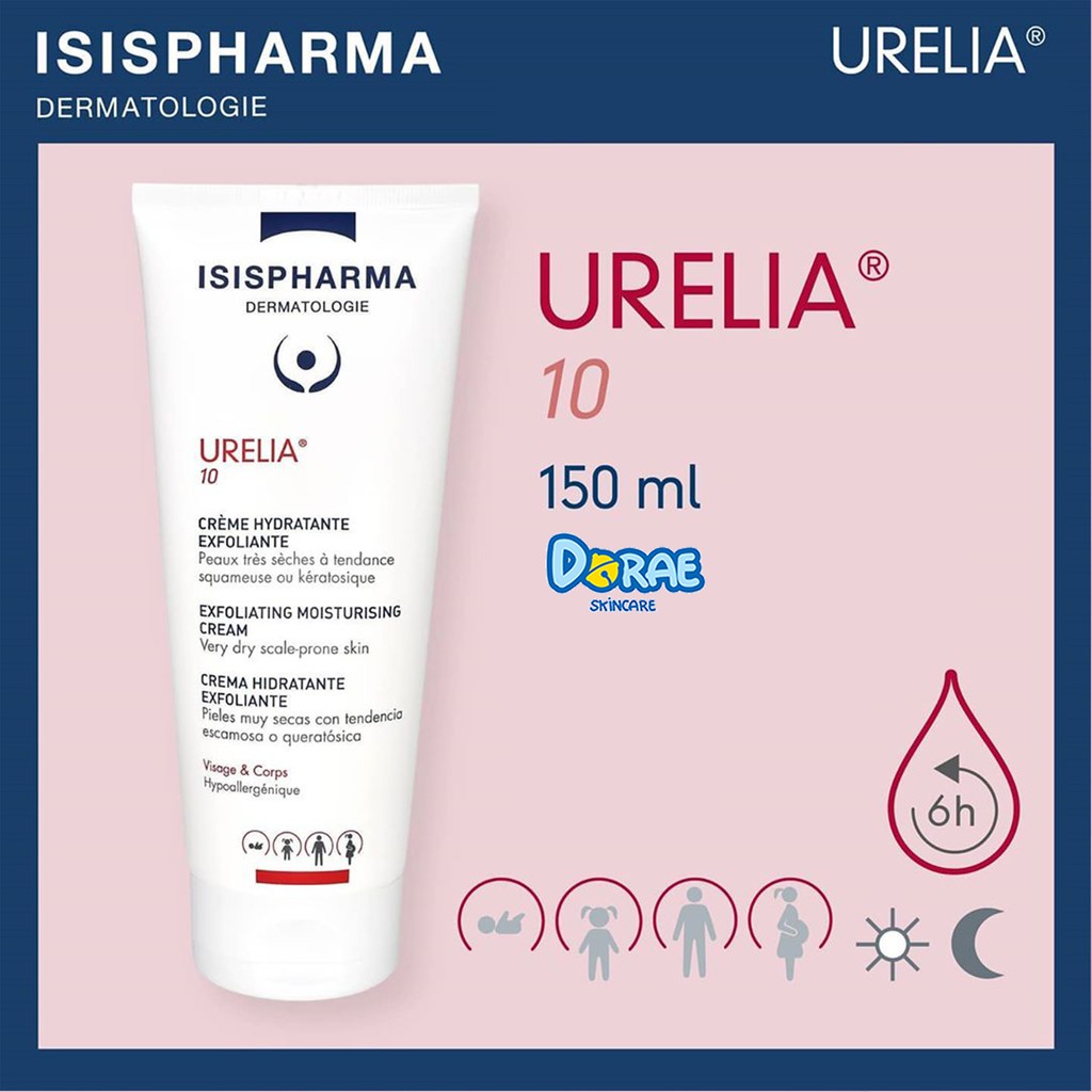 ✅[Chính Hãng Full Tem] Kem hỗ trợ làm dịu da kích ứng tăng sừng, vảy nến, da tiết bã ISIS Pharma Urelia 10 (150ml)