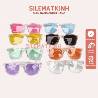 Kính râm v tây nam nữ gọng trong suốt mắt màu, kính mát v tây thời trang cao cấp thời trang cực hot