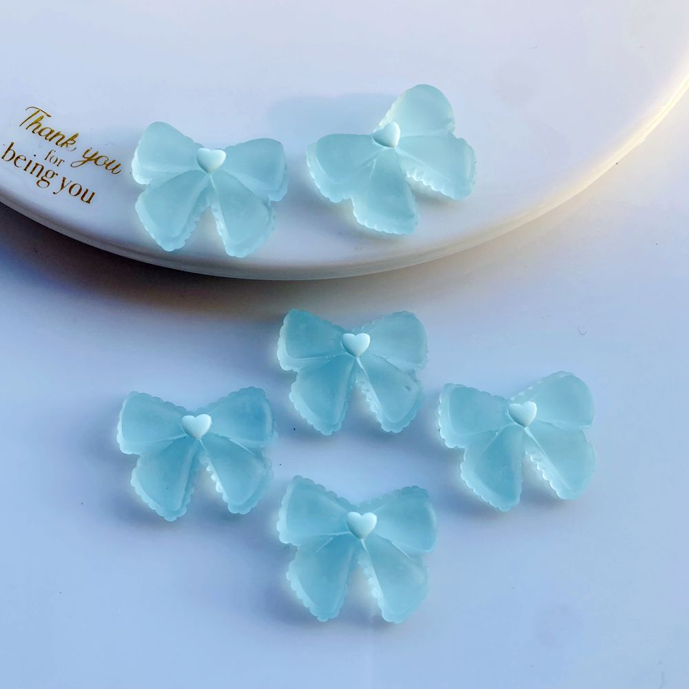 Set 10 Dây Cột Tóc Đính Nơ Nhựa Xinh Xắn