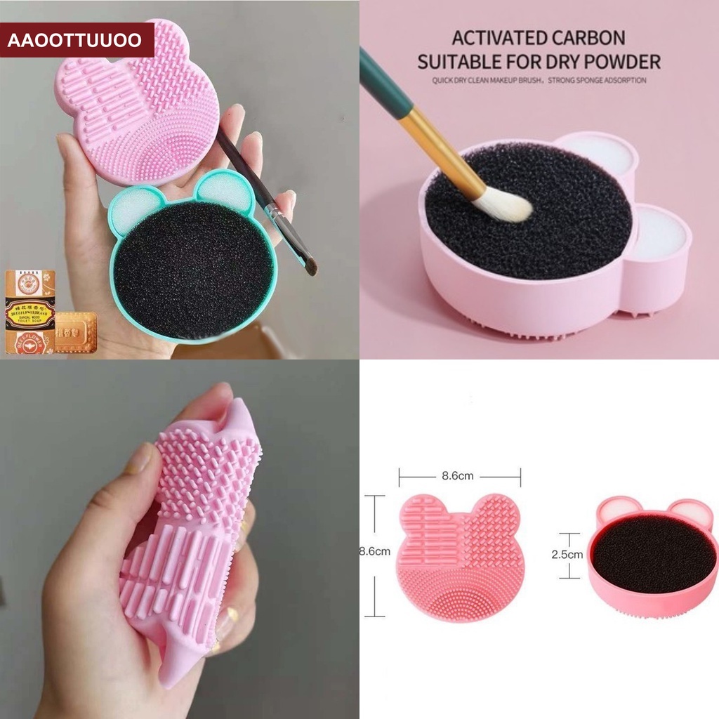 [Hàng mới về] Miếng vệ sinh cọ trang điểm bằng silicon thiết kế tiện dụng