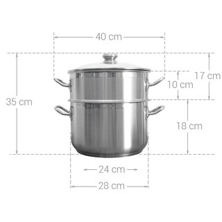 BỘ NỒI XỬNG HẤP 3 ĐÁY FIVESTAR 28CM