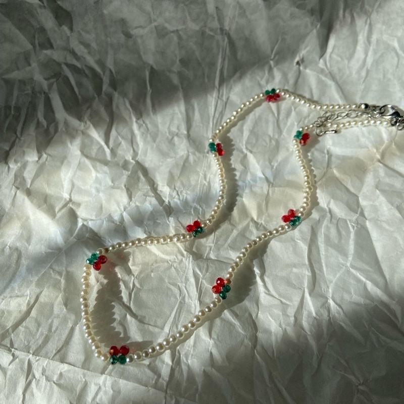 Vòng cổ Cherry - Nhẫn cherry pha lê dễ thương
